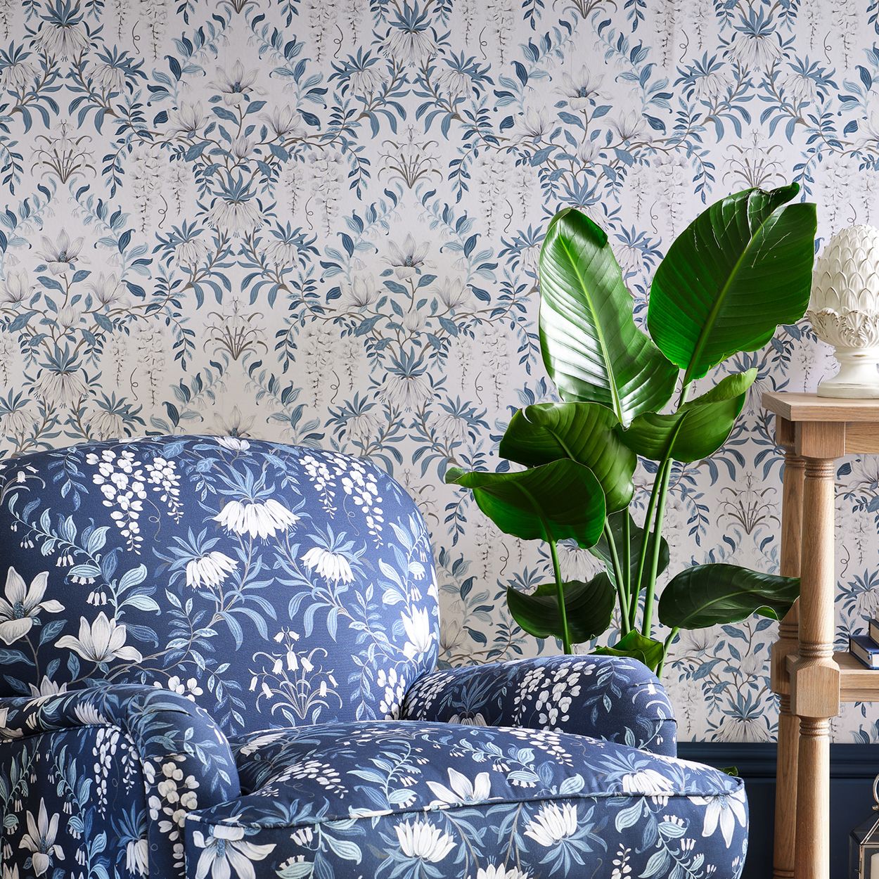 Laura Ashley Parterre Dark Seaspray Wallpaper