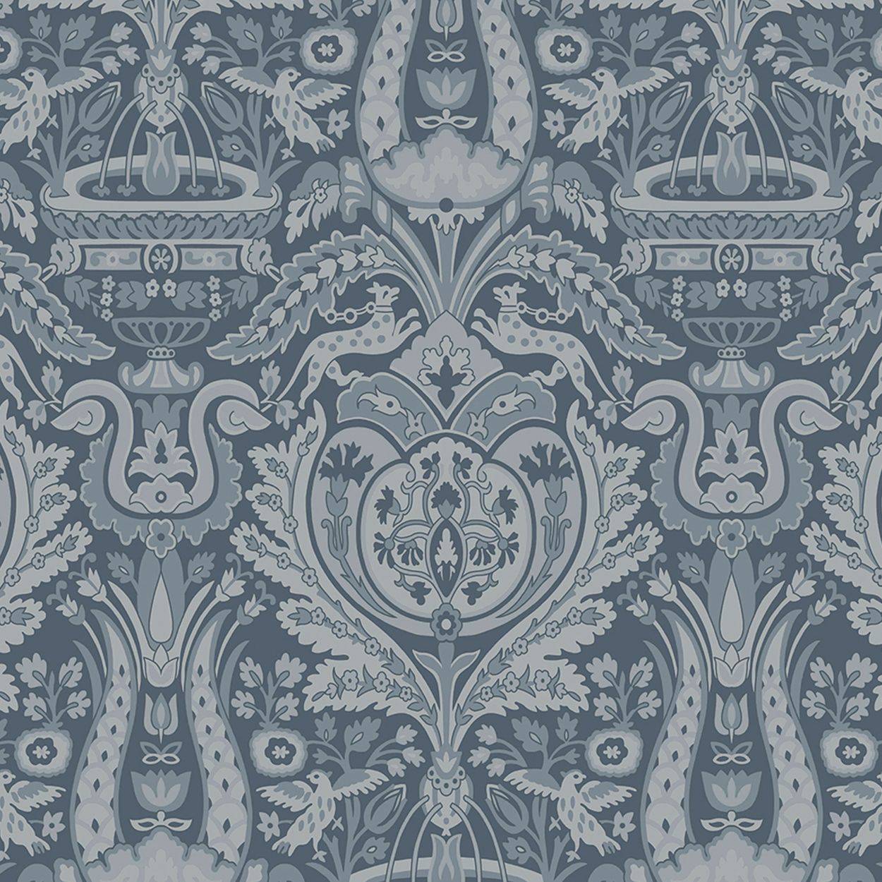 Laura Ashley Tapestry Floral Slate Grey Wallpaper