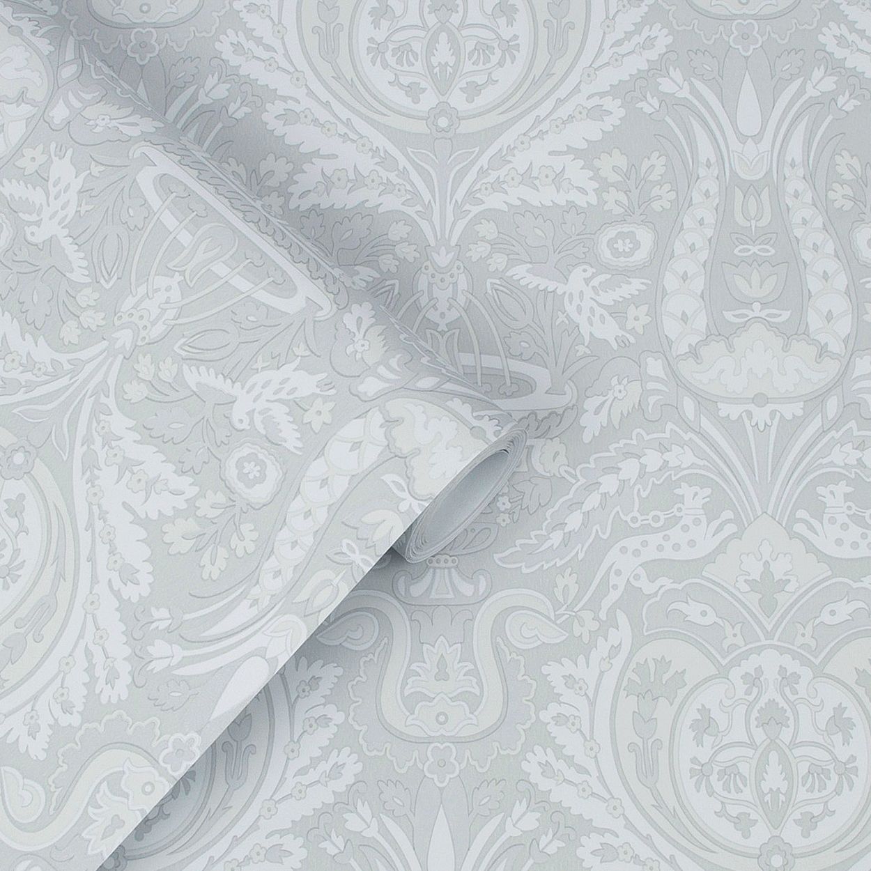 Laura Ashley Heraldic Damask Dusky Seaspray Wallpaper