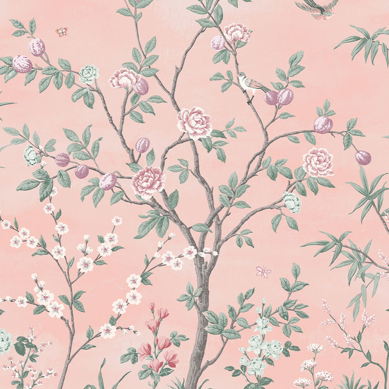 Laura Ashley Heraldic Damask Slate Grey Wallpaper