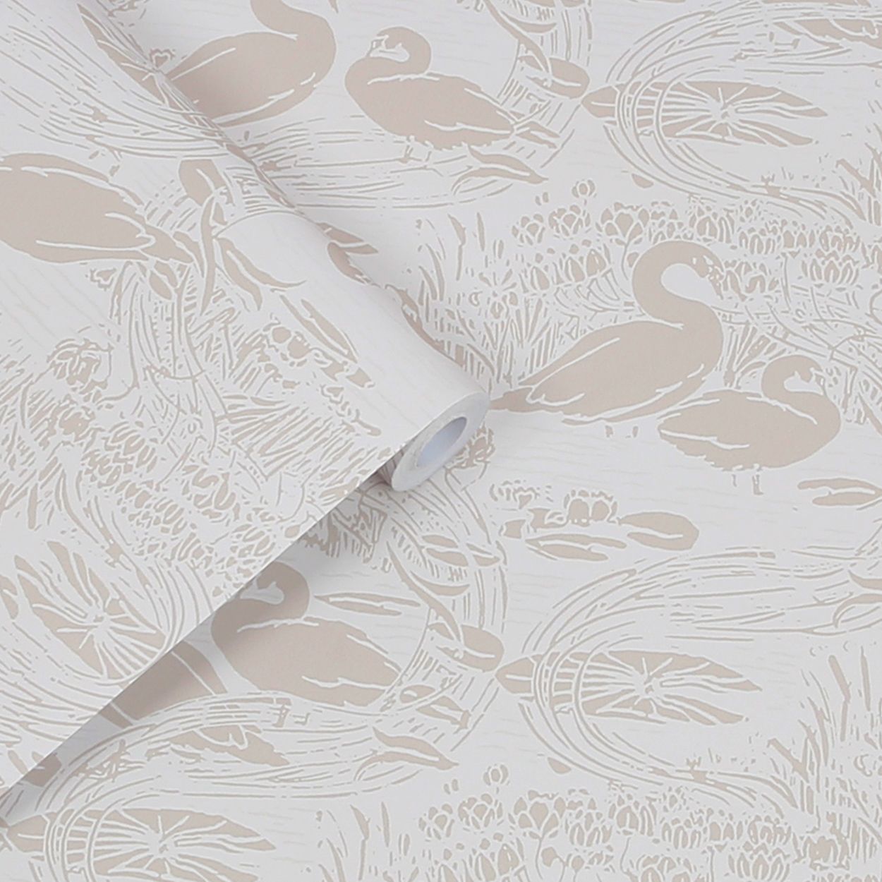 Laura Ashley Swans Dove Grey Wallpaper