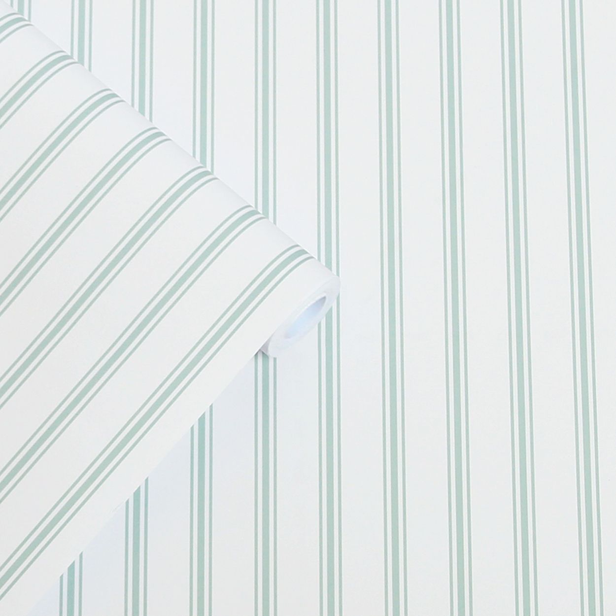 Laura Ashley Farnworth Stripe Sage Green Wallpaper