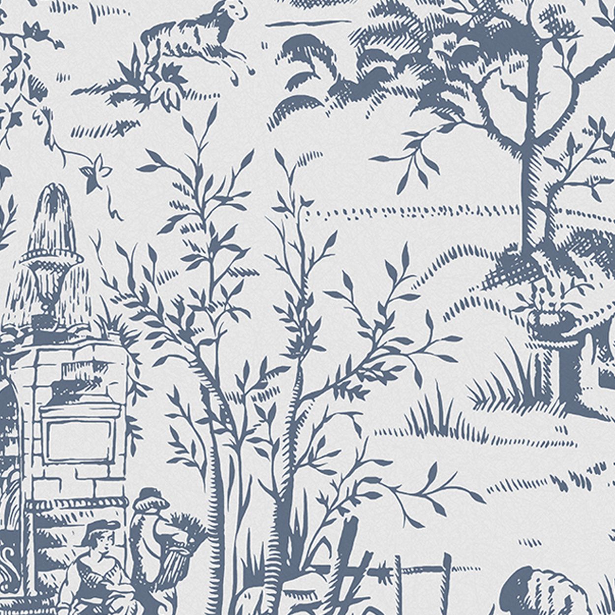 Laura Ashley Toile de Jouy Dark Seaspray Wallpaper