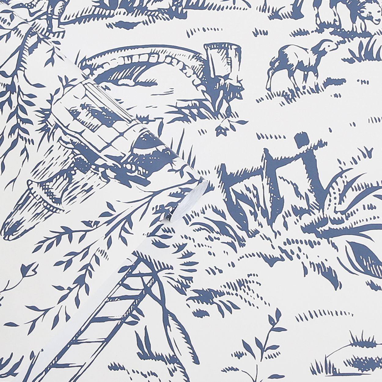 Laura Ashley Toile de Jouy Dark Seaspray Wallpaper
