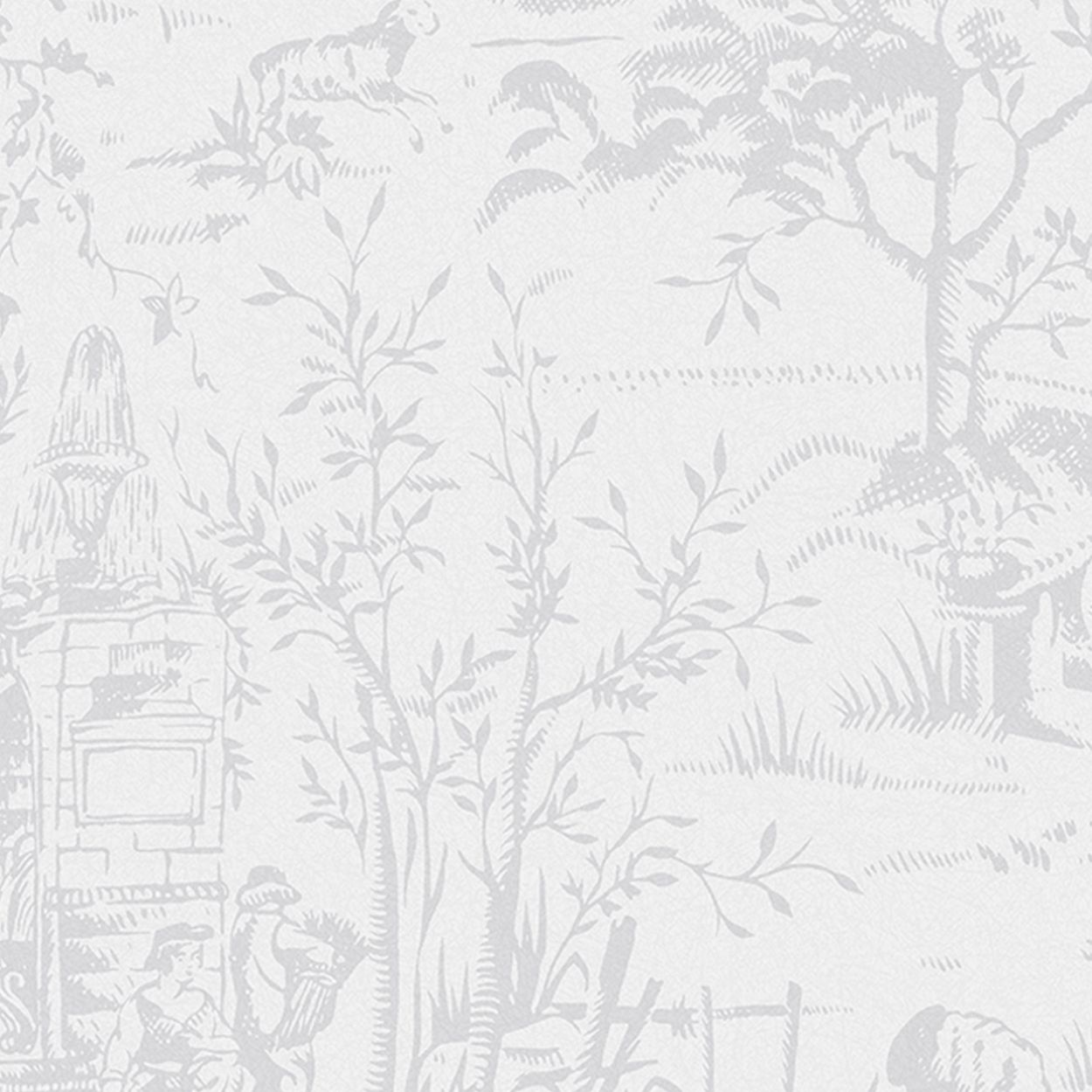 Laura Ashley Toile de Jouy Sugared Grey Wallpaper