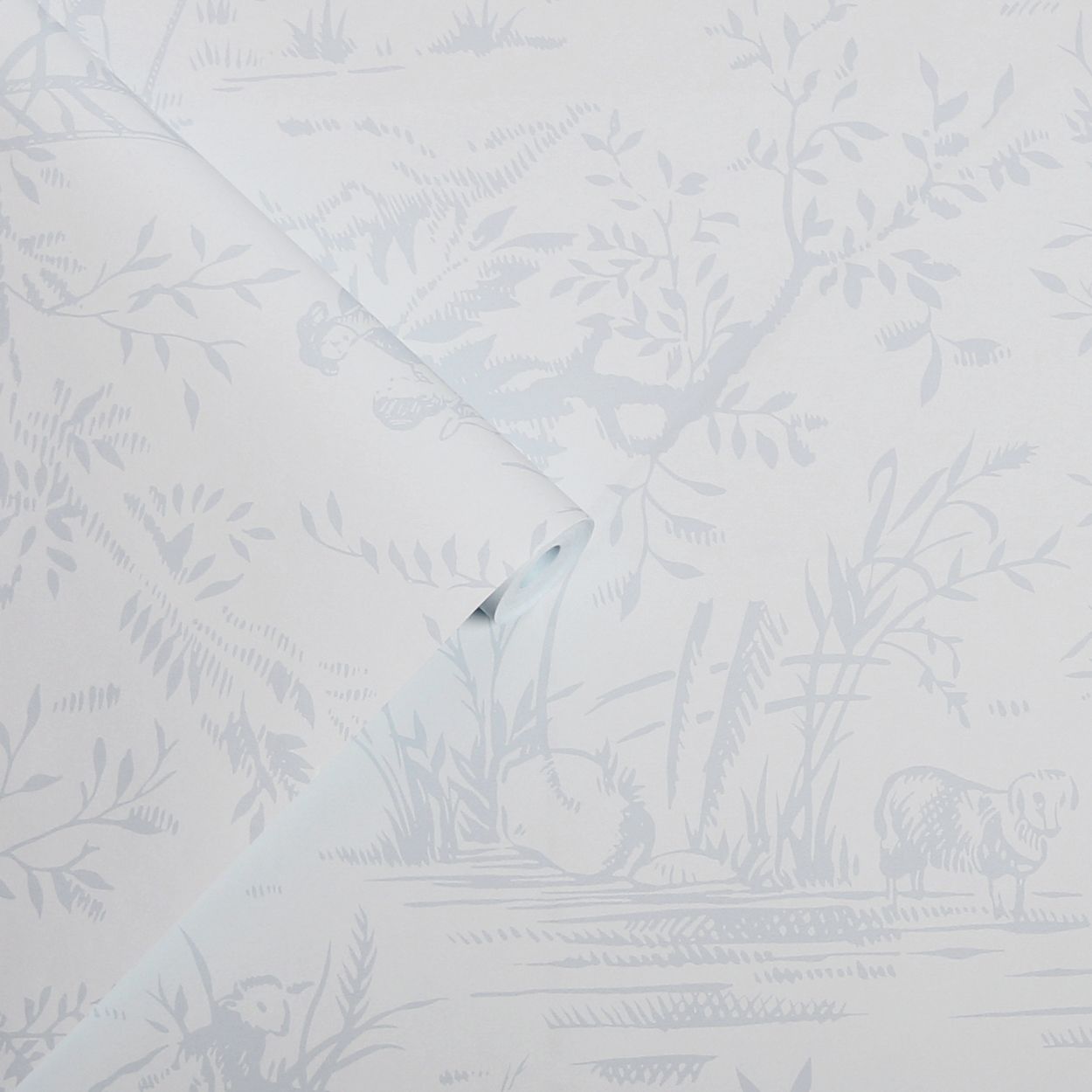 Laura Ashley Toile de Jouy Sugared Grey Wallpaper