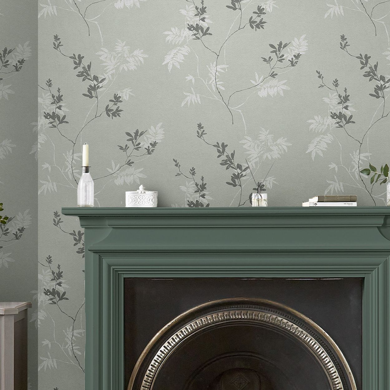 Laura Ashley Mari Mineral Green Wallpaper