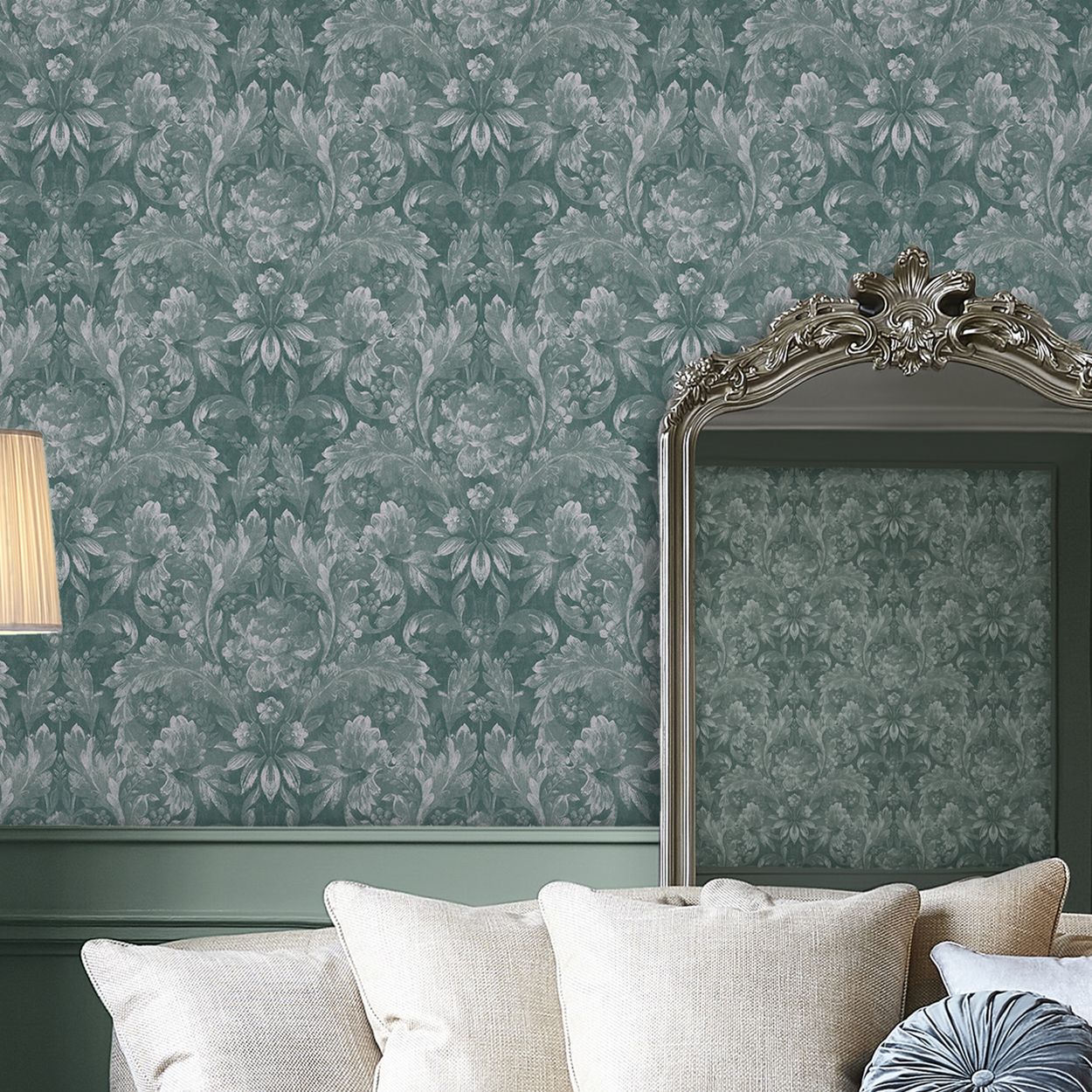 Laura Ashley Apolline Jade Green Wallpaper