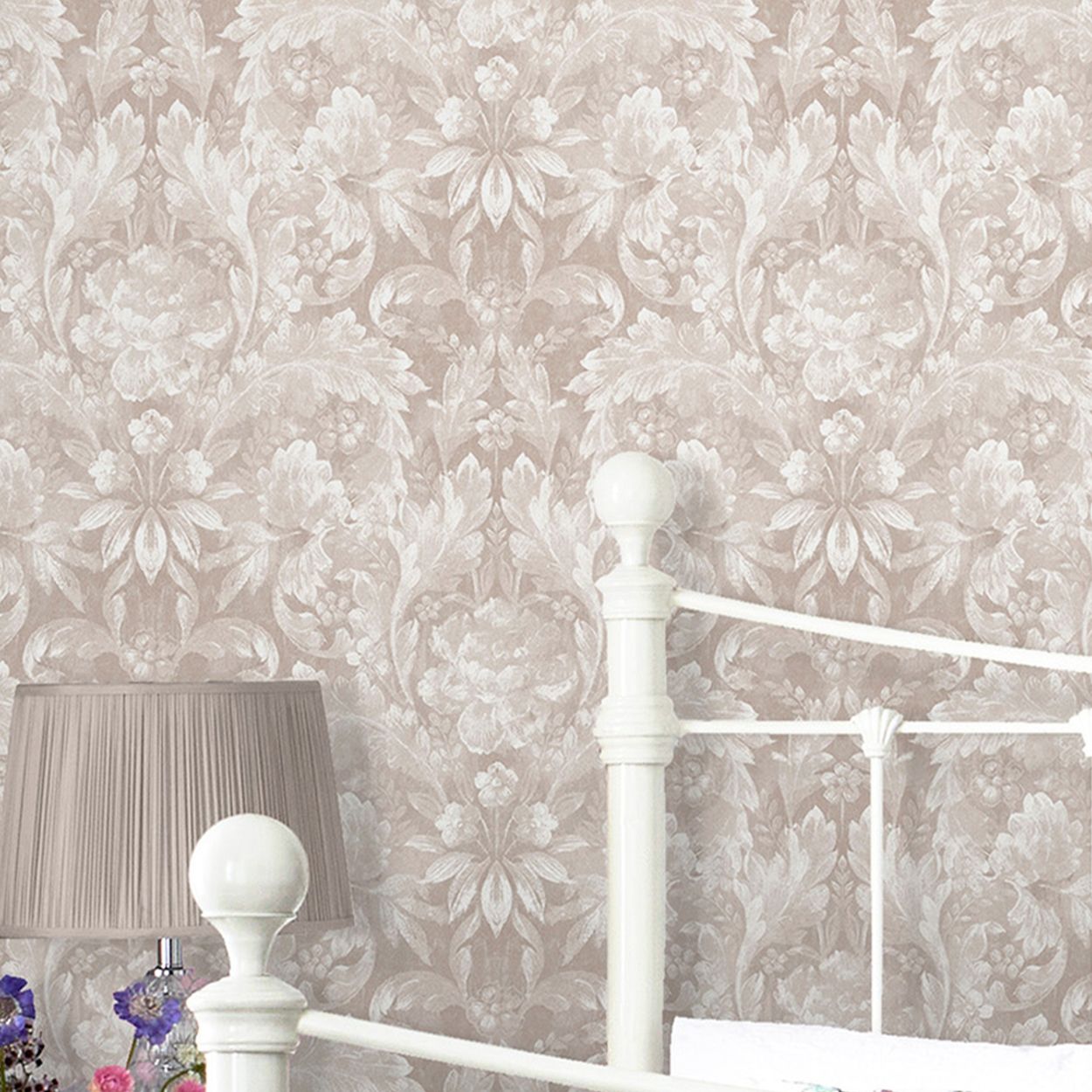 Laura Ashley Apolline Dove Grey Wallpaper