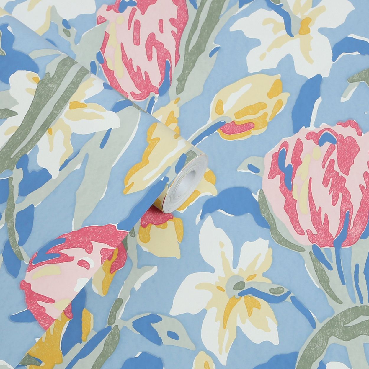 Laura Ashley Tulips China Blue Wallpaper