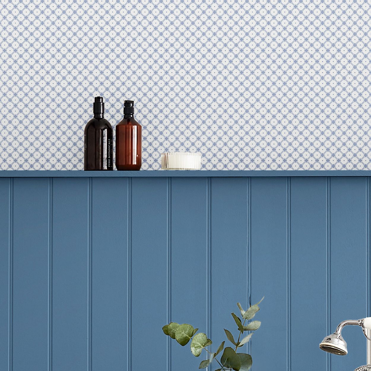 Laura Ashley Wickerwork Dark Seaspray Blue Wallpaper