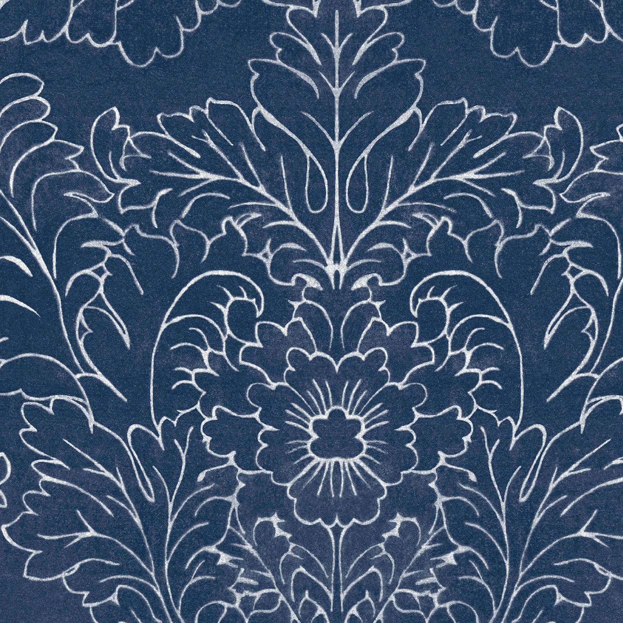 Laura Ashley Silchester Midnight Seaspray Blue Wallpaper