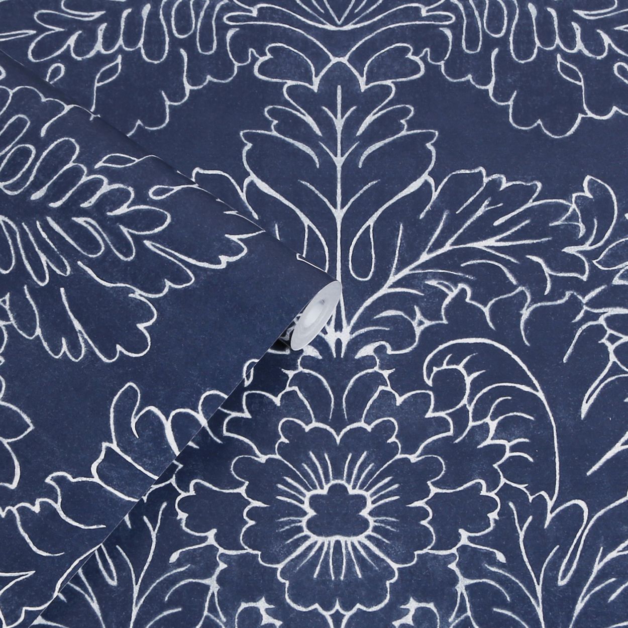 Laura Ashley Silchester Midnight Seaspray Blue Wallpaper