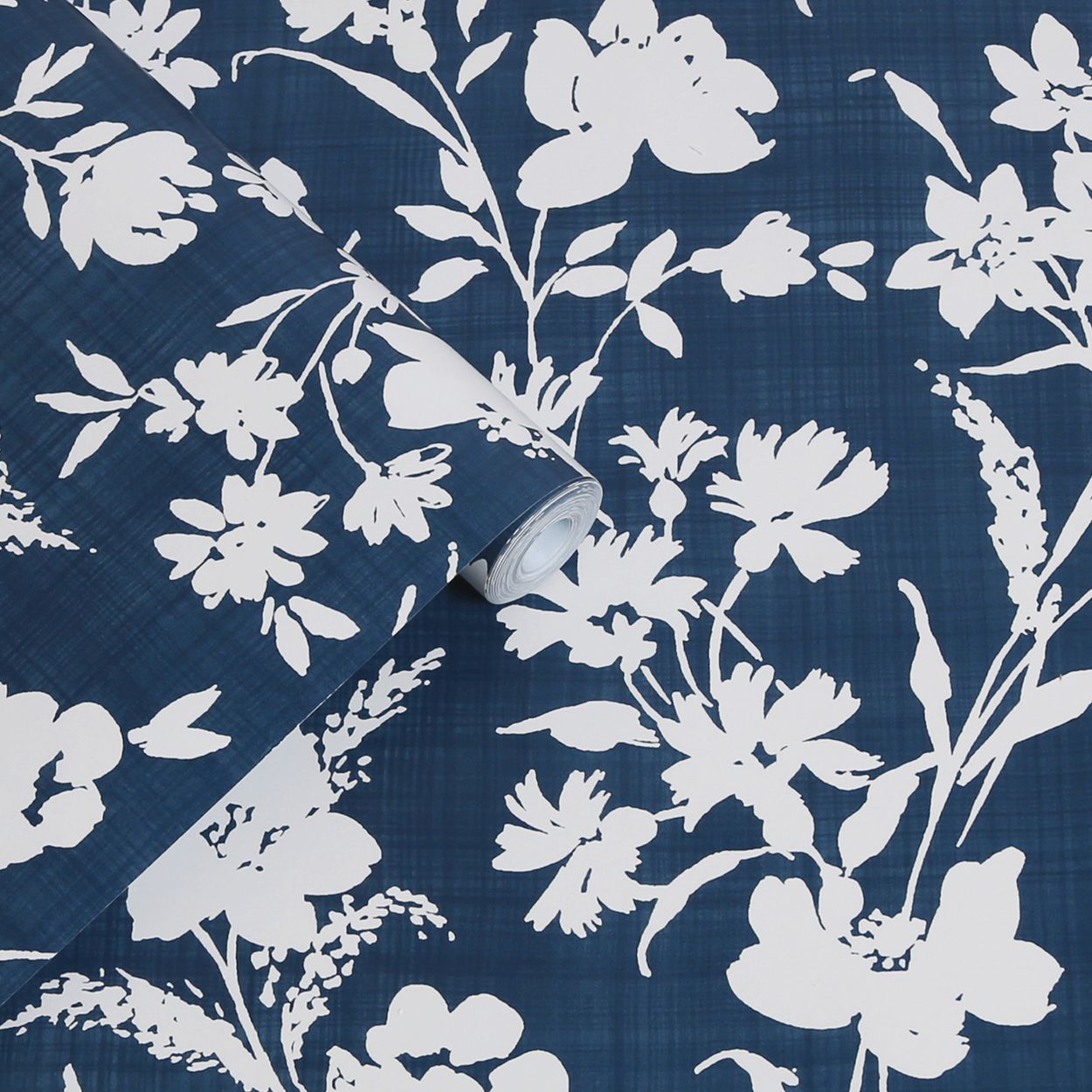 Laura Ashley Rye Midnight Seaspray Blue Wallpaper