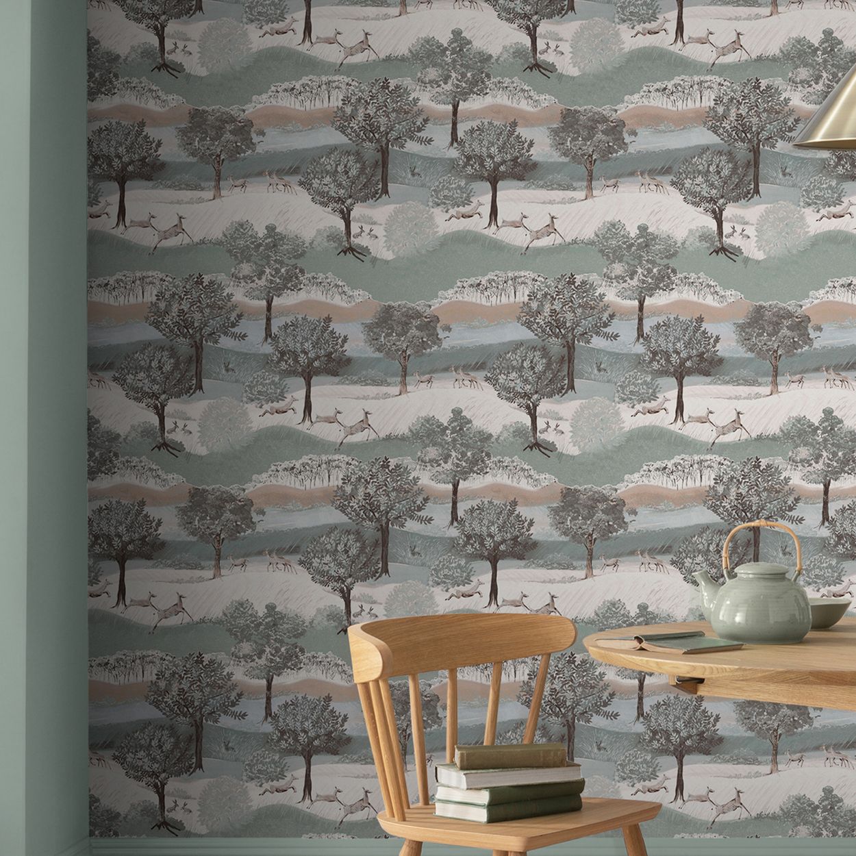 Laura Ashley Hartingdon Jade Green Wallpaper