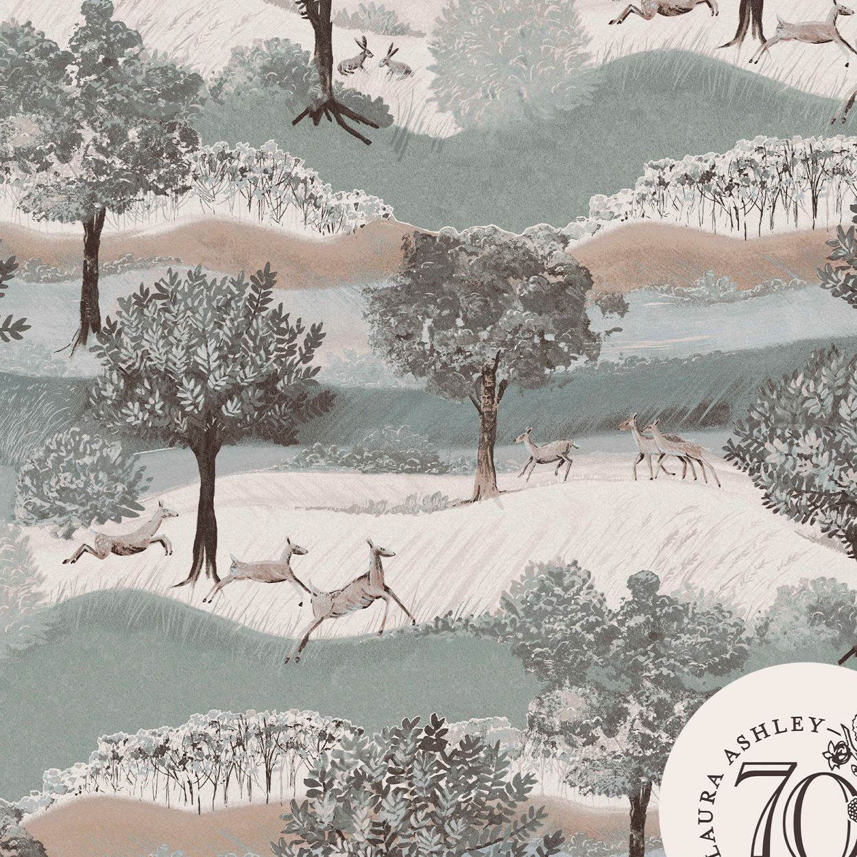 Laura Ashley Hartingdon Jade Green Wallpaper