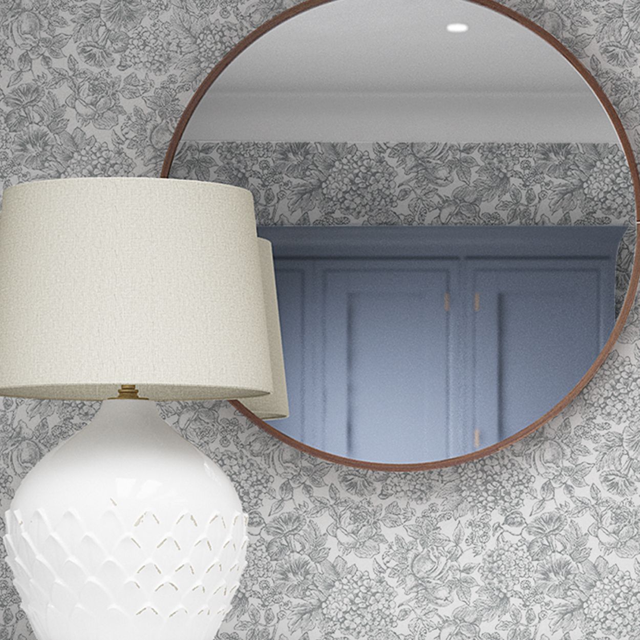 Laura Ashley Louise Slate Grey Wallpaper