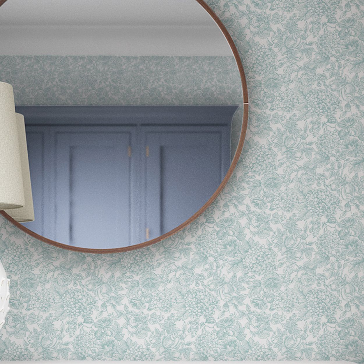 Laura Ashley Louise Duck Egg Blue Wallpaper