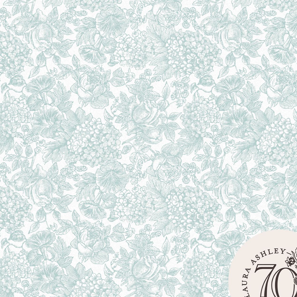 Laura Ashley Louise Duck Egg Blue Wallpaper