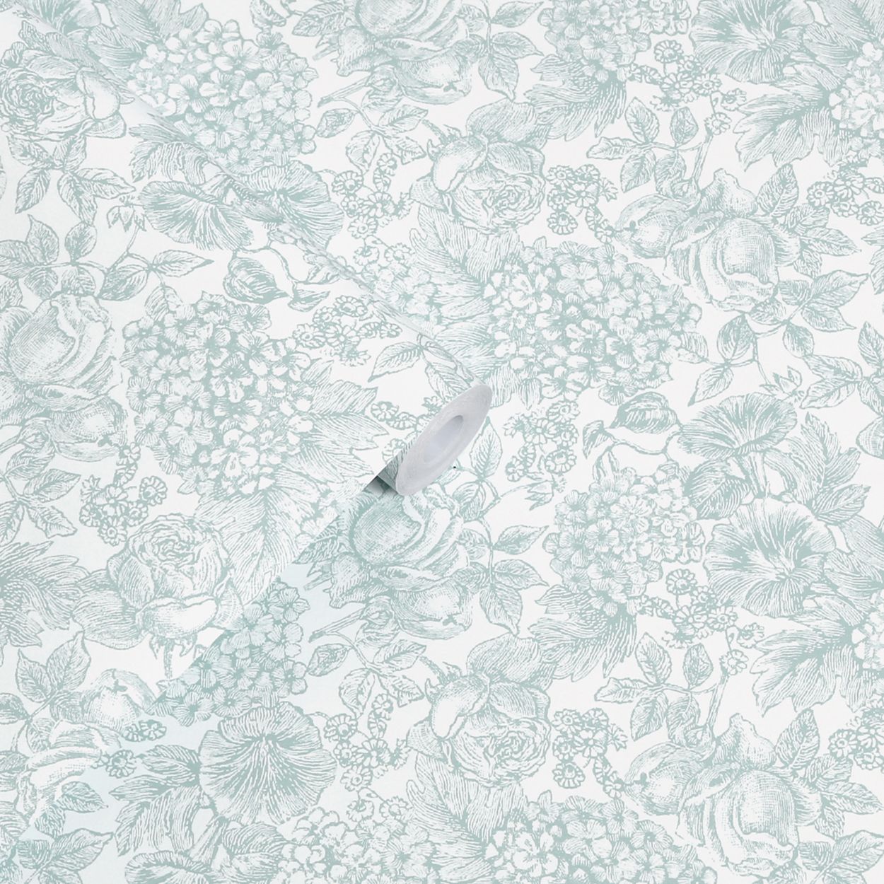 Laura Ashley Louise Duck Egg Blue Wallpaper