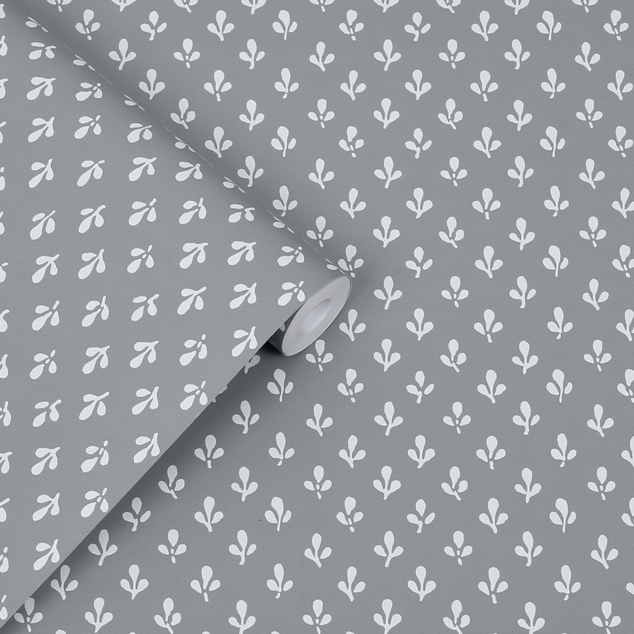 Laura Ashley Trefoil Slate Grey Wallpaper
