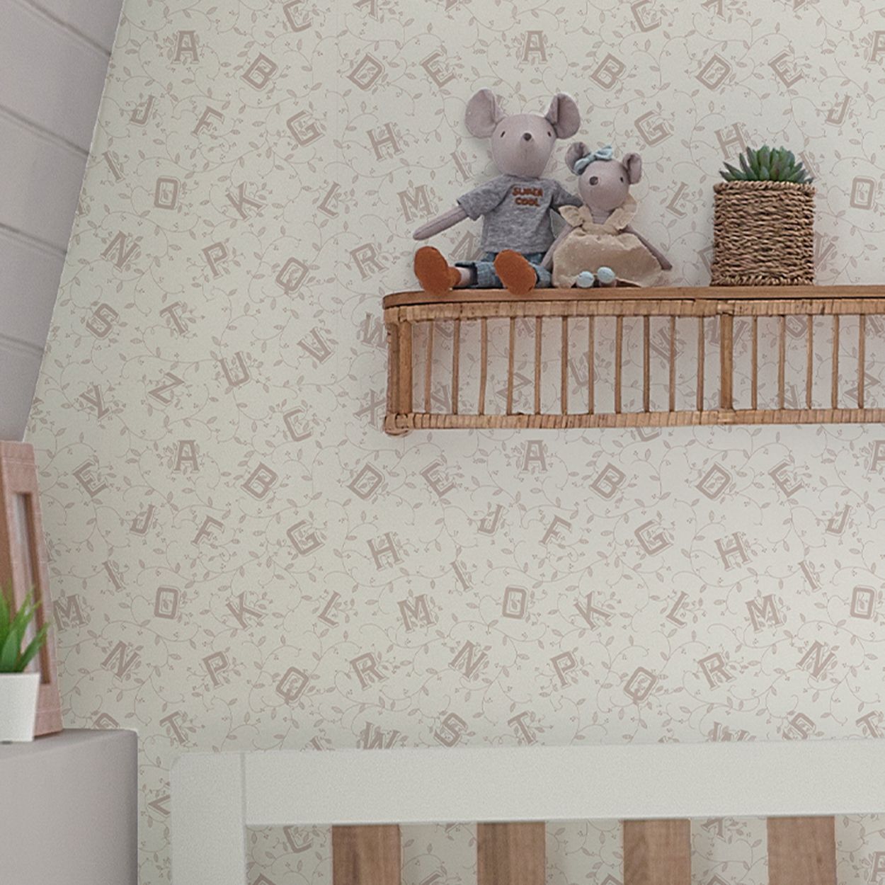 Laura Ashley Alphabet Dove Grey Wallpaper