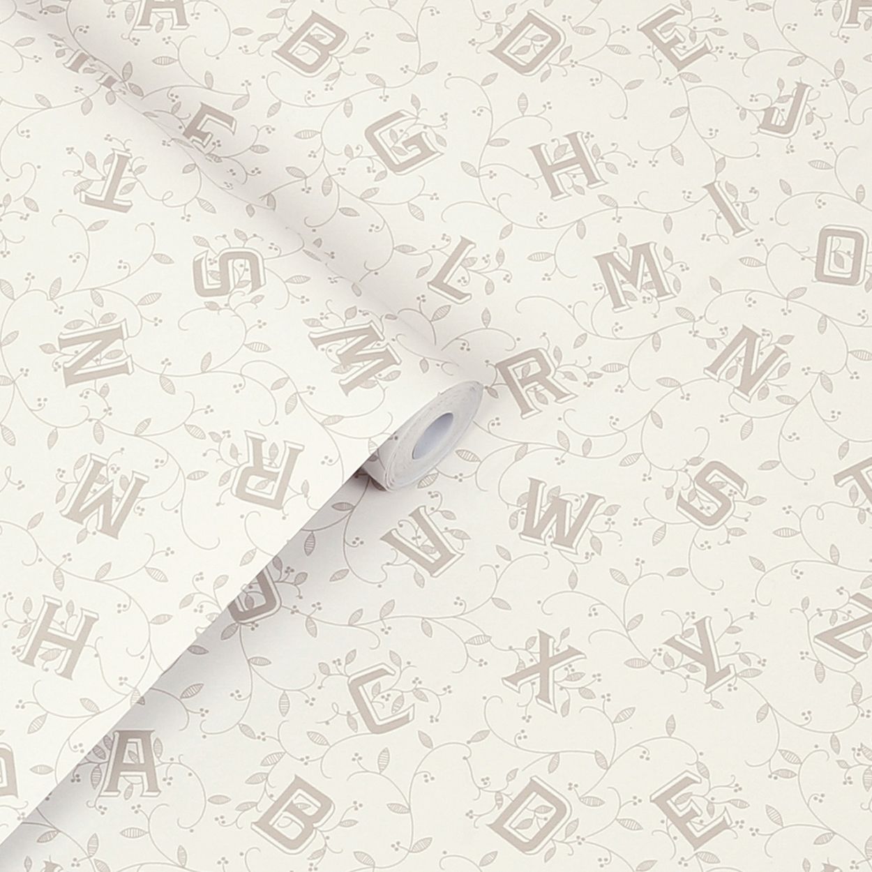 Laura Ashley Alphabet Dove Grey Wallpaper