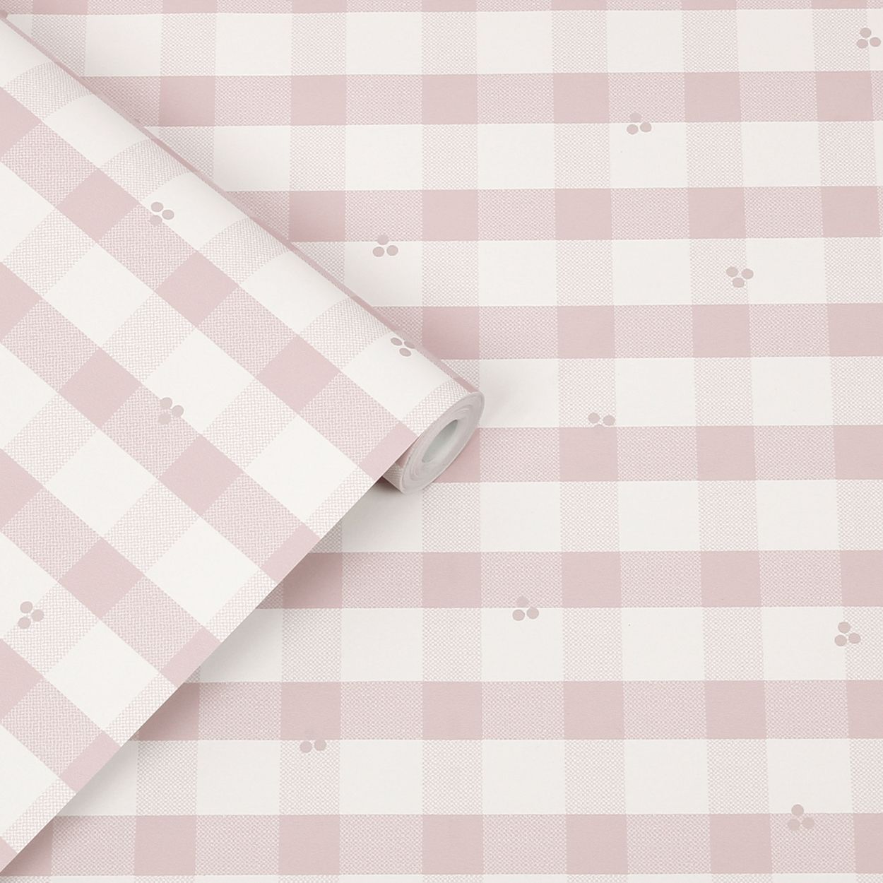 Laura Ashley Gingham Pale Amethyst Purple Wallpaper