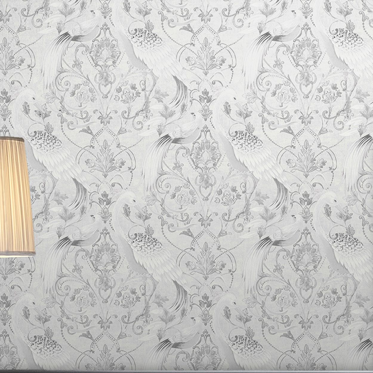 Laura Ashley Tregaron Silver Wallpaper