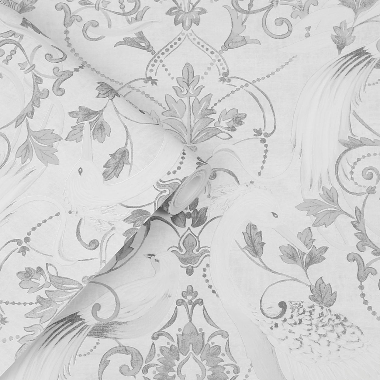Laura Ashley Tregaron Silver Wallpaper
