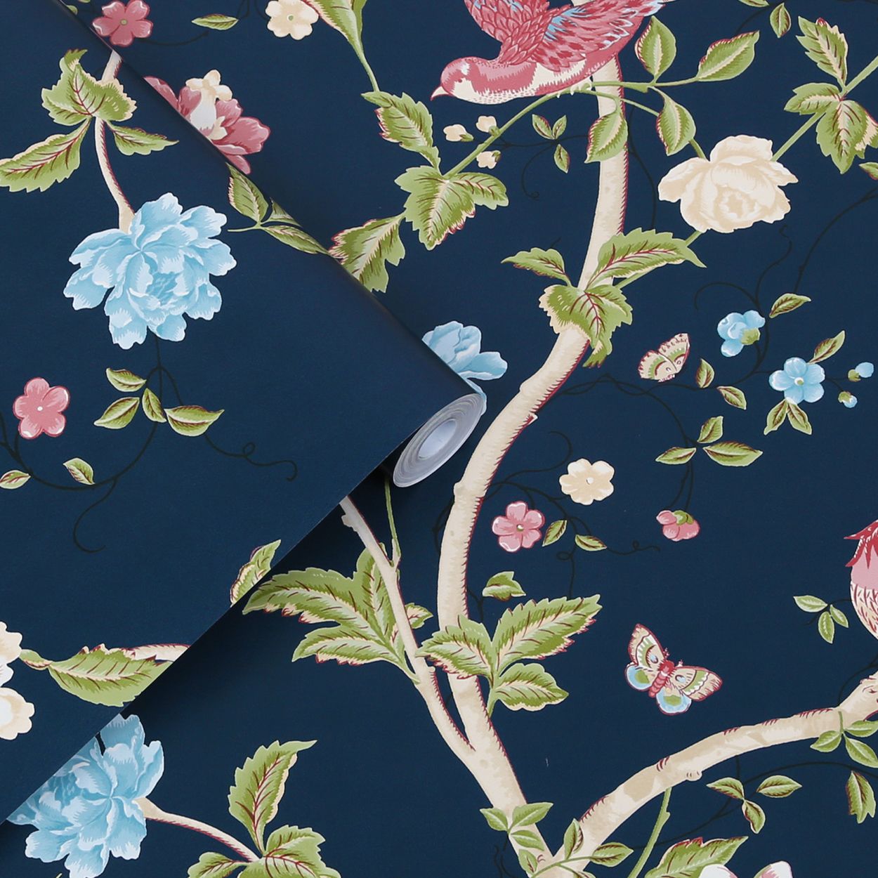 Laura Ashley Summer Palace Midnight Blue Wallpaper