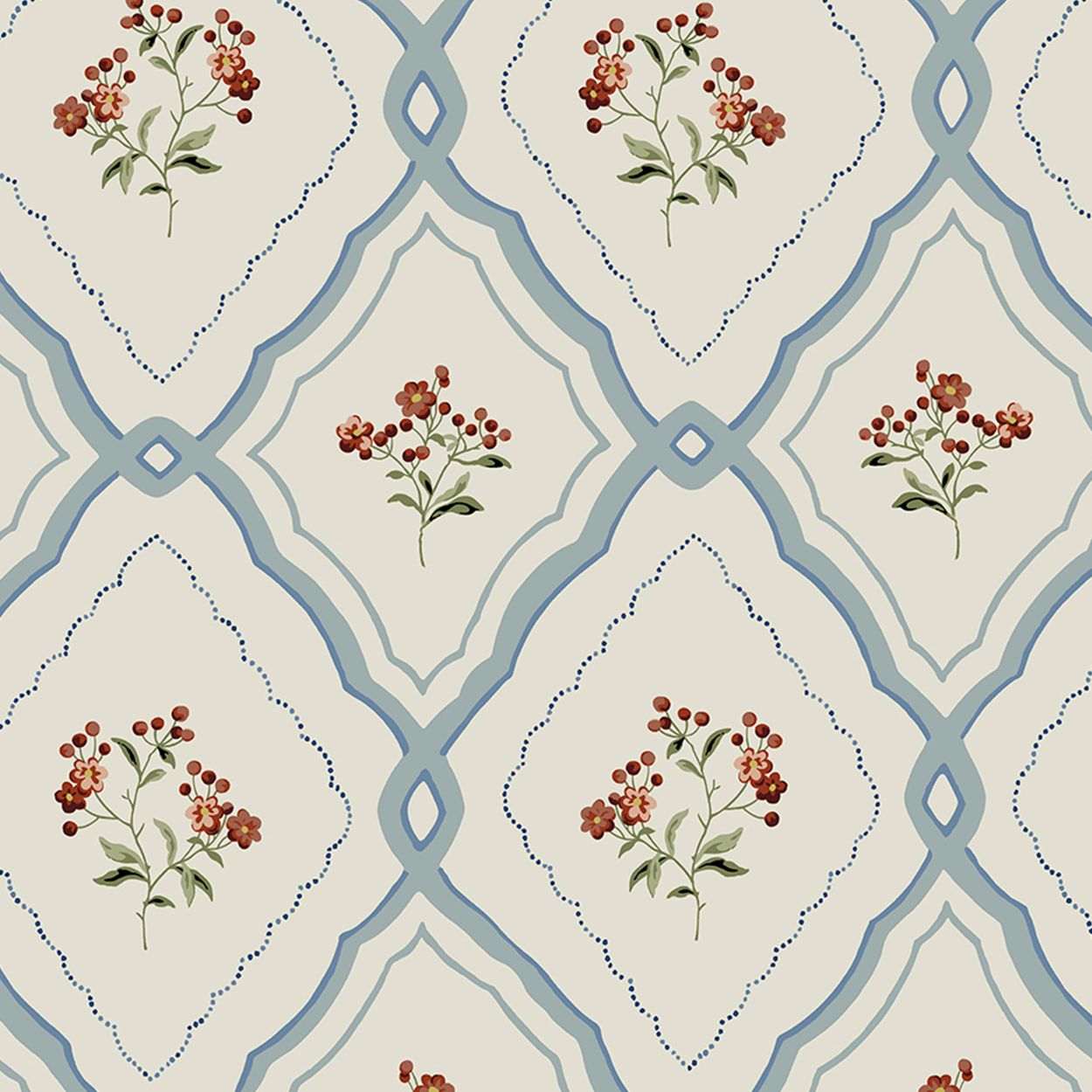 Laura Ashley Pinford Trellis Pale Seaspray Blue Wallpaper
