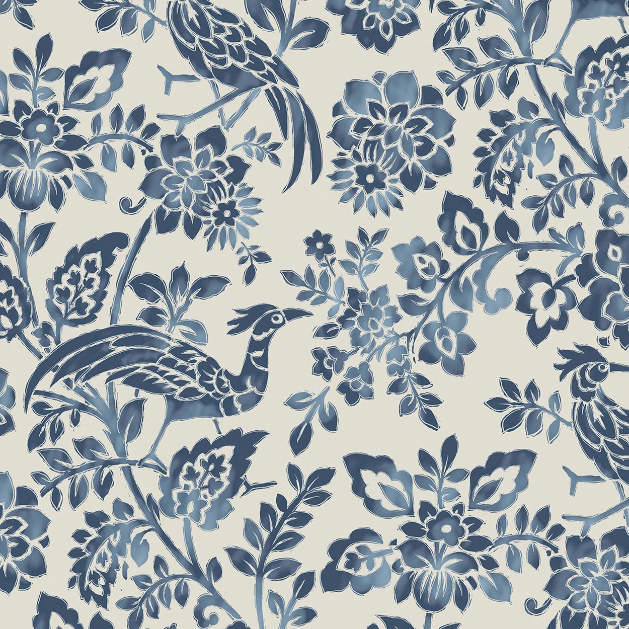 Laura Ashley Adain Palace Dark Seaspray Blue Wallpaper