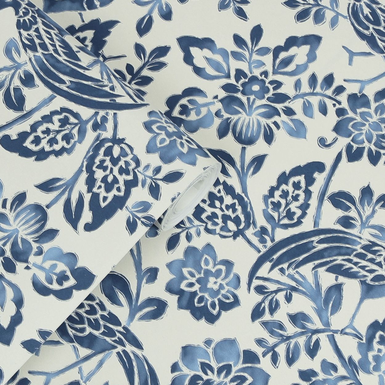 Laura Ashley Adain Palace Dark Seaspray Blue Wallpaper