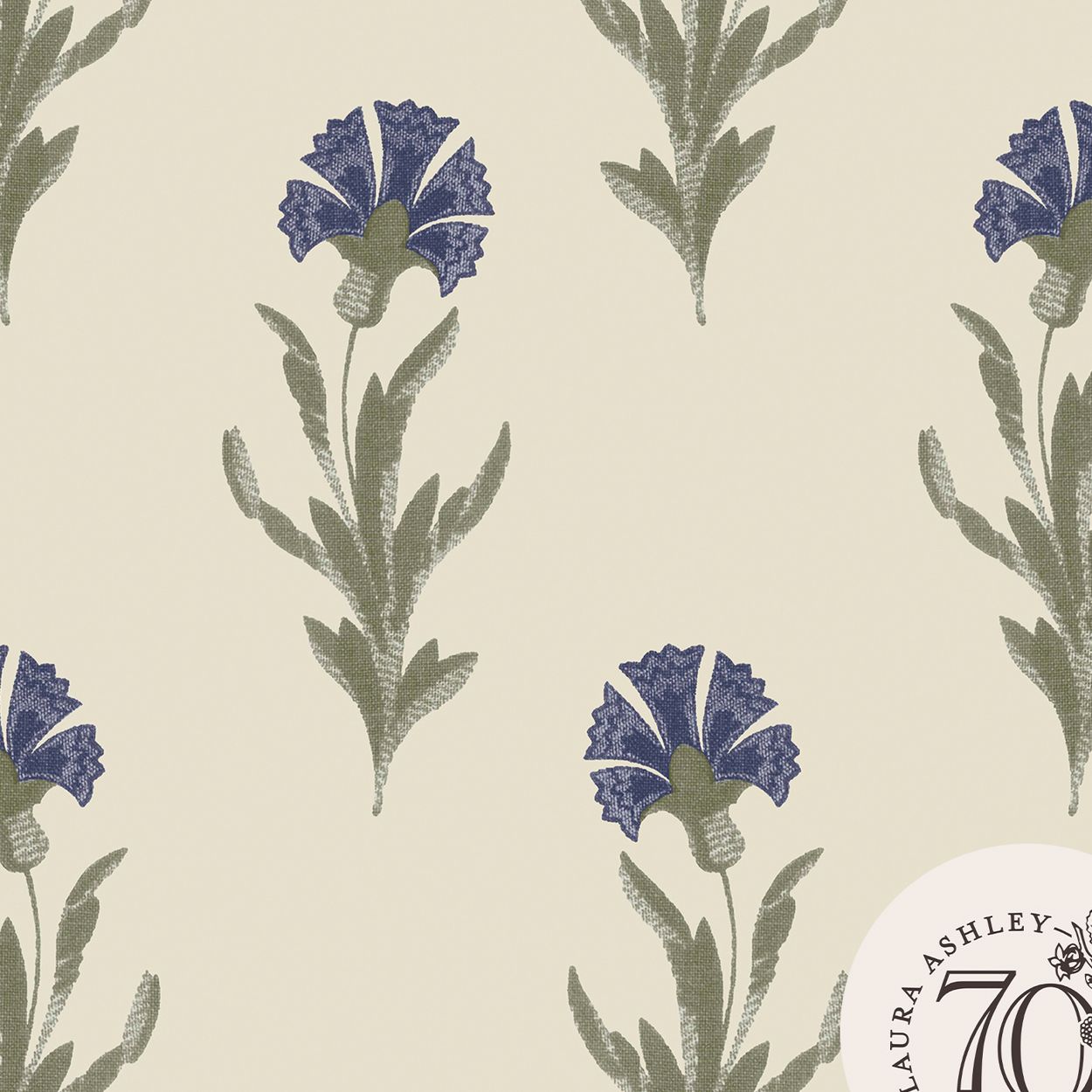 Laura Ashley Dandelion Dusky Seaspray Blue Wallpaper