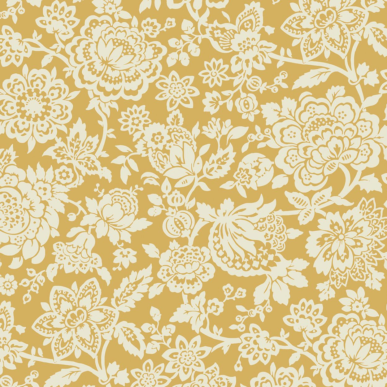 Laura Ashley Trailing Laurissa Pale Ochre Yellow Wallpaper