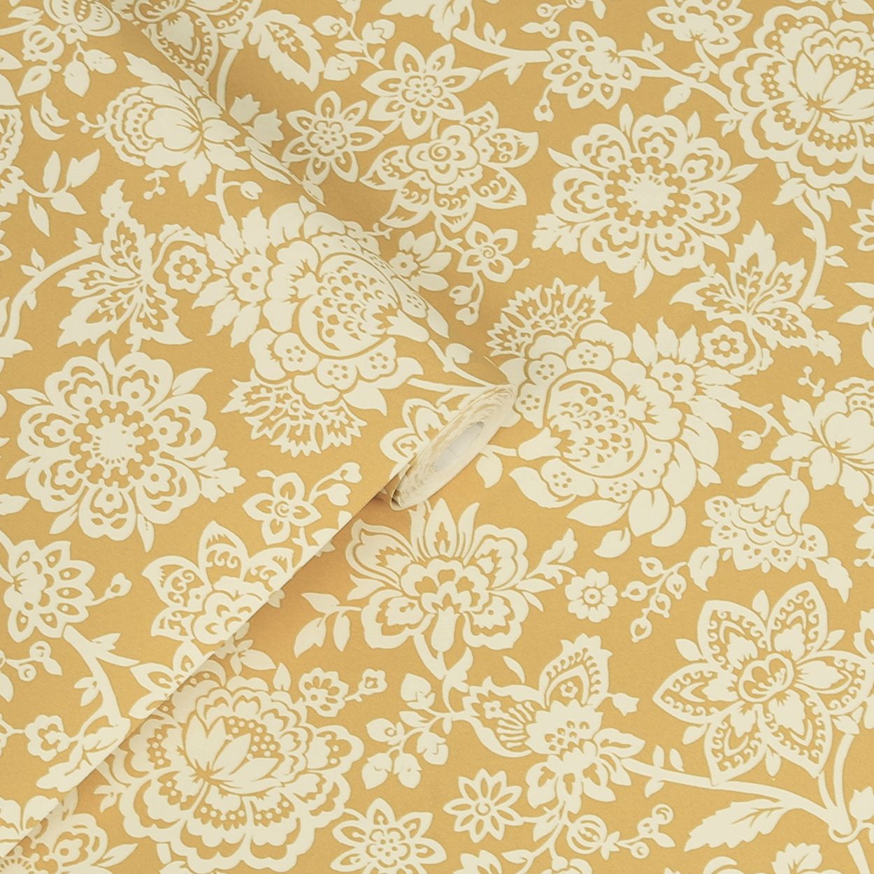 Laura Ashley Trailing Laurissa Pale Ochre Yellow Wallpaper