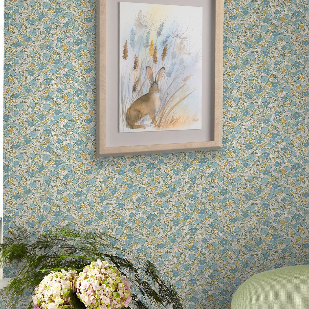 Laura Ashley Loveston Newport Blue Wallpaper
