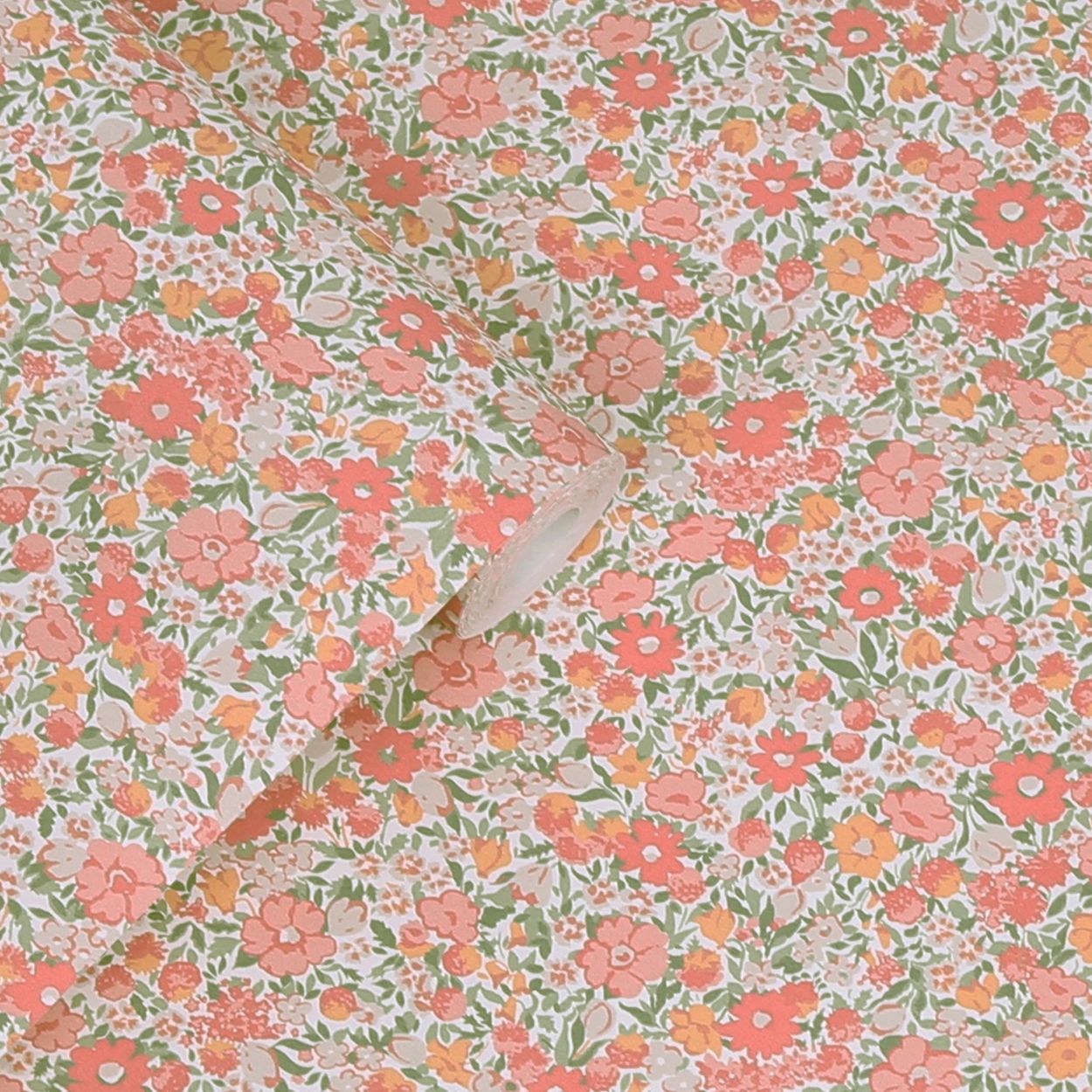 Laura Ashley Loveston Coral Pink Wallpaper