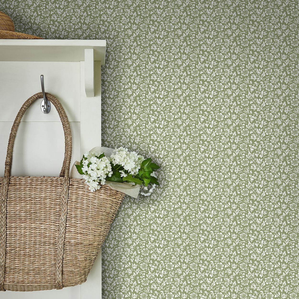 Laura Ashley Sweet Alyssum Moss Green Wallpaper