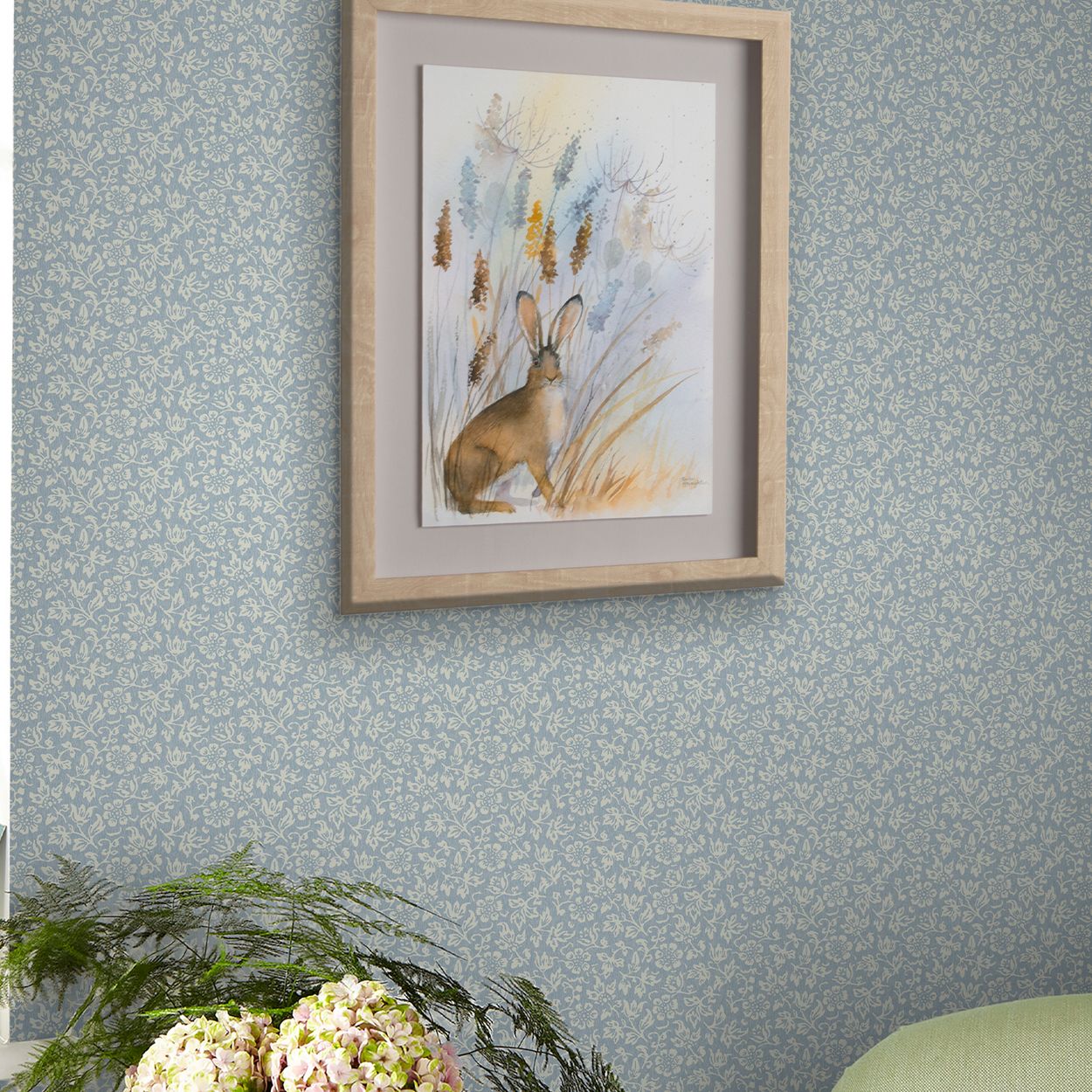 Laura Ashley Sweet Alyssum Pale Seaspray Blue Wallpaper