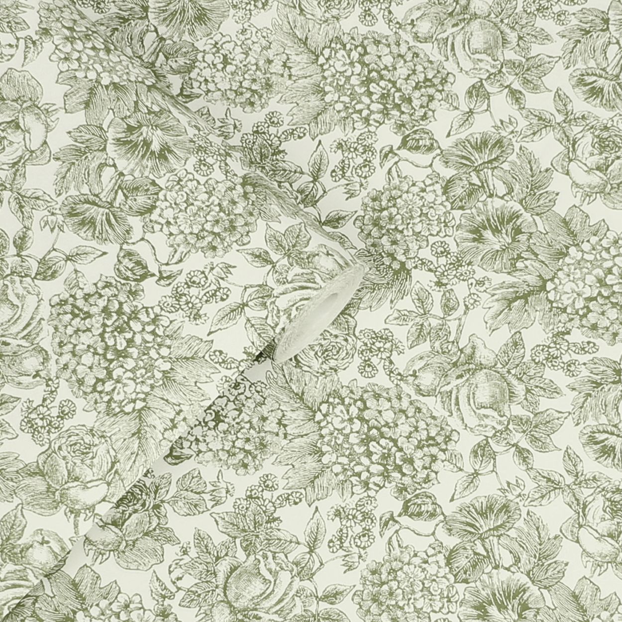 Laura Ashley Louise Moss Green Wallpaper