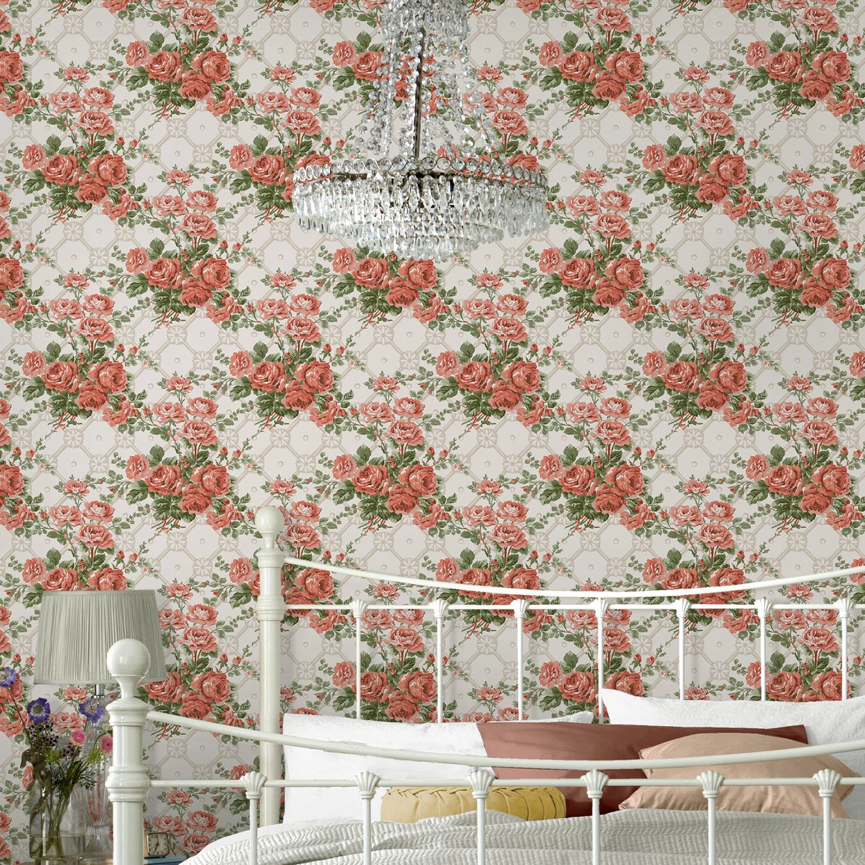 Laura Ashley Country Roses Old Rose Pink Wallpaper