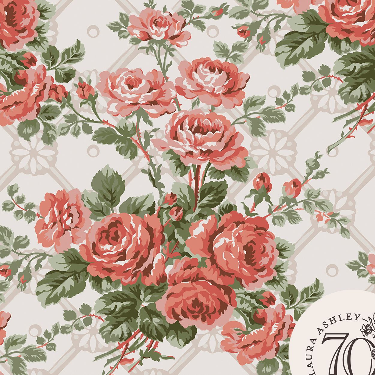 Laura Ashley Country Roses Old Rose Pink Wallpaper