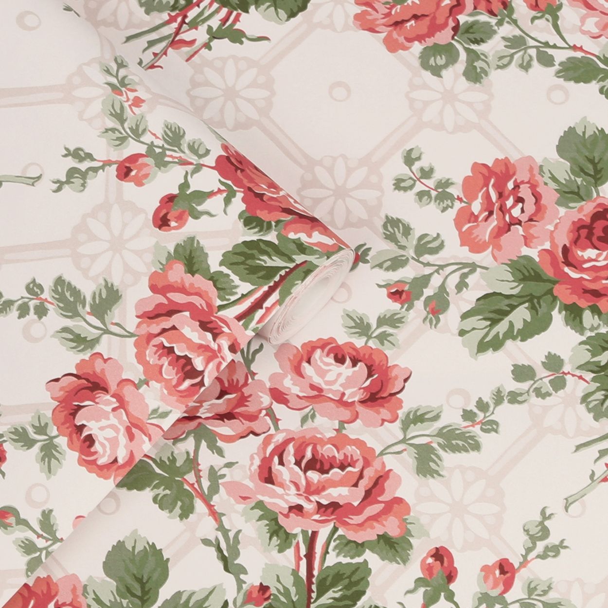 Laura Ashley Country Roses Old Rose Pink Wallpaper