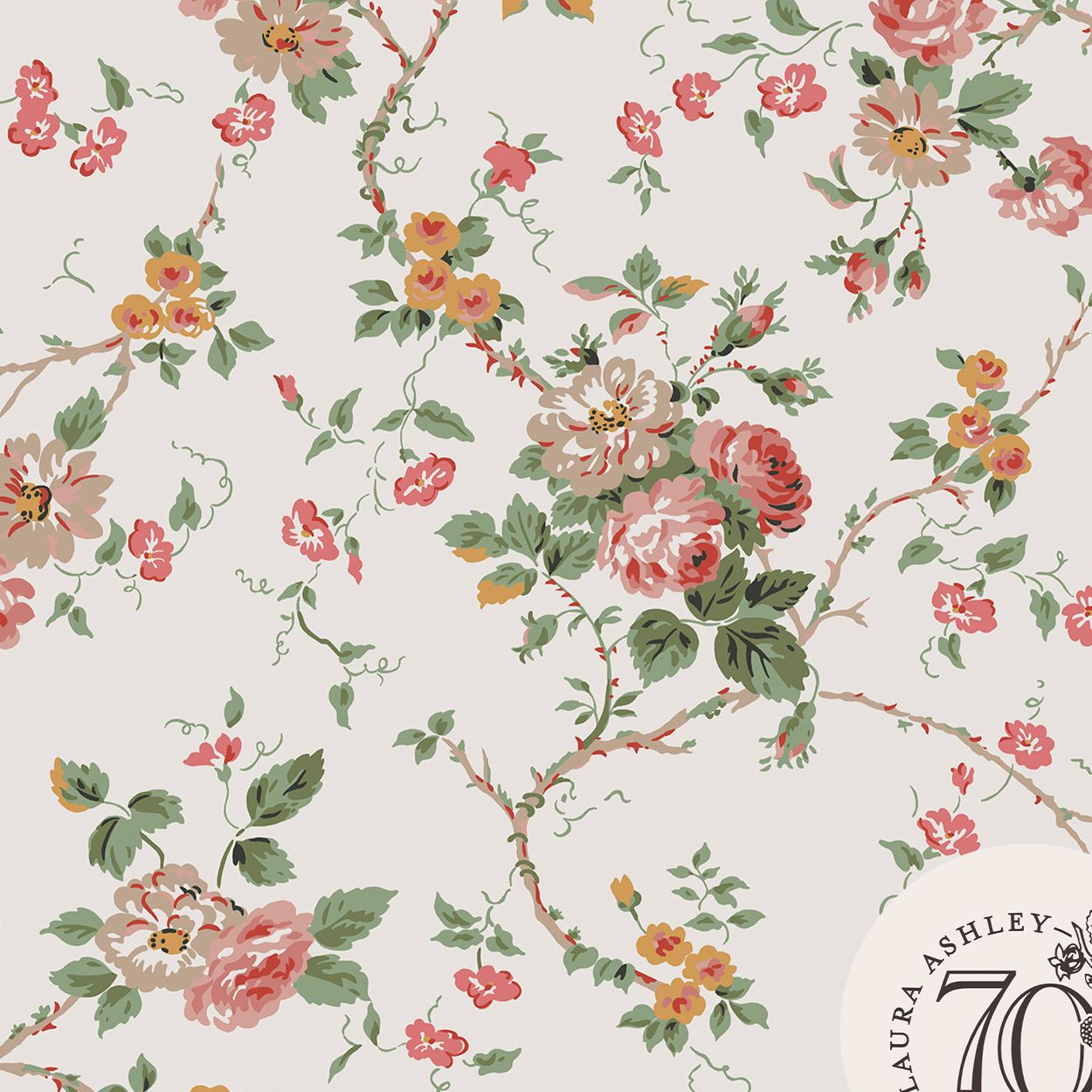 Laura Ashley Mountney Garden Antique Pink Wallpaper
