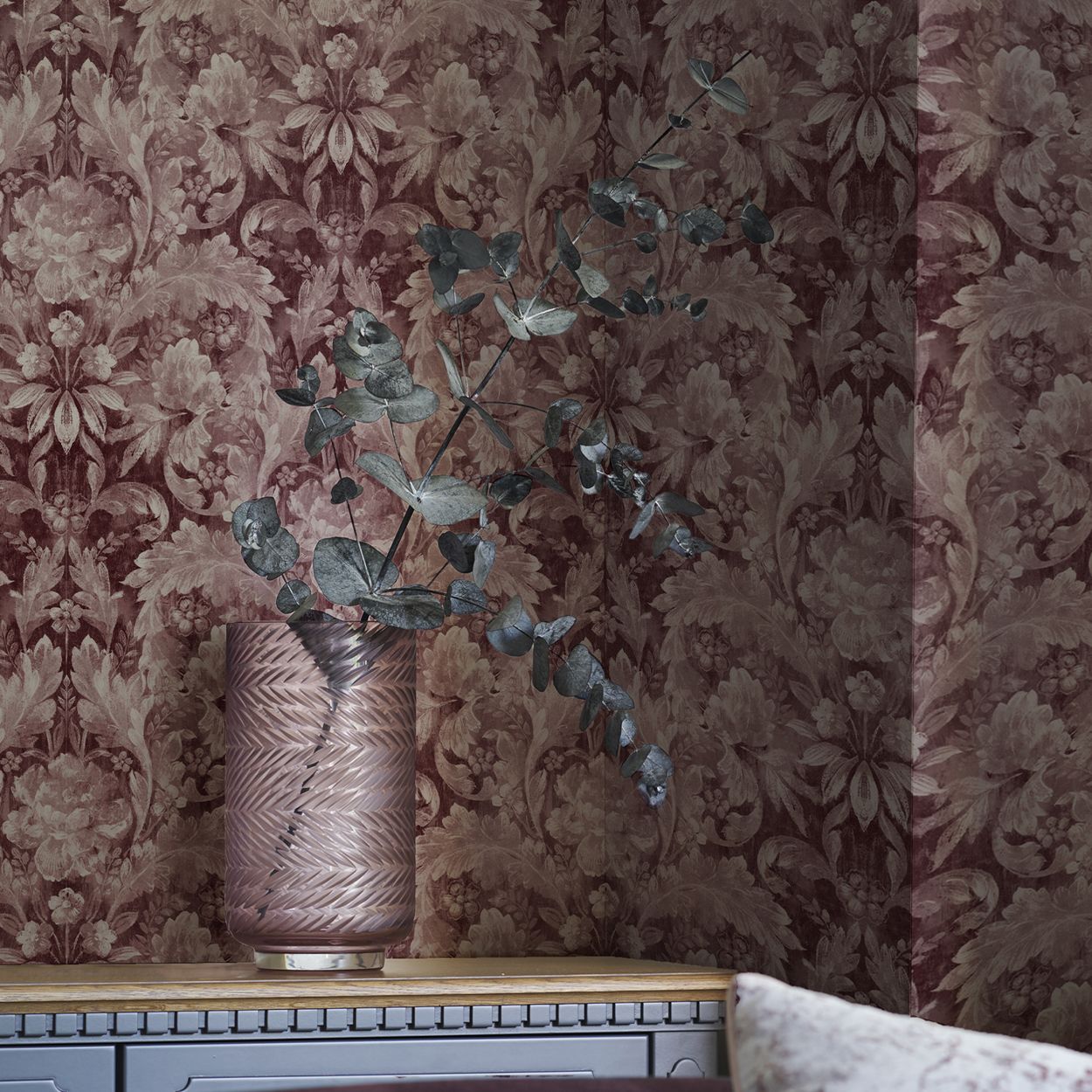 Laura Ashley Apolline Pale Blackberry Wallpaper
