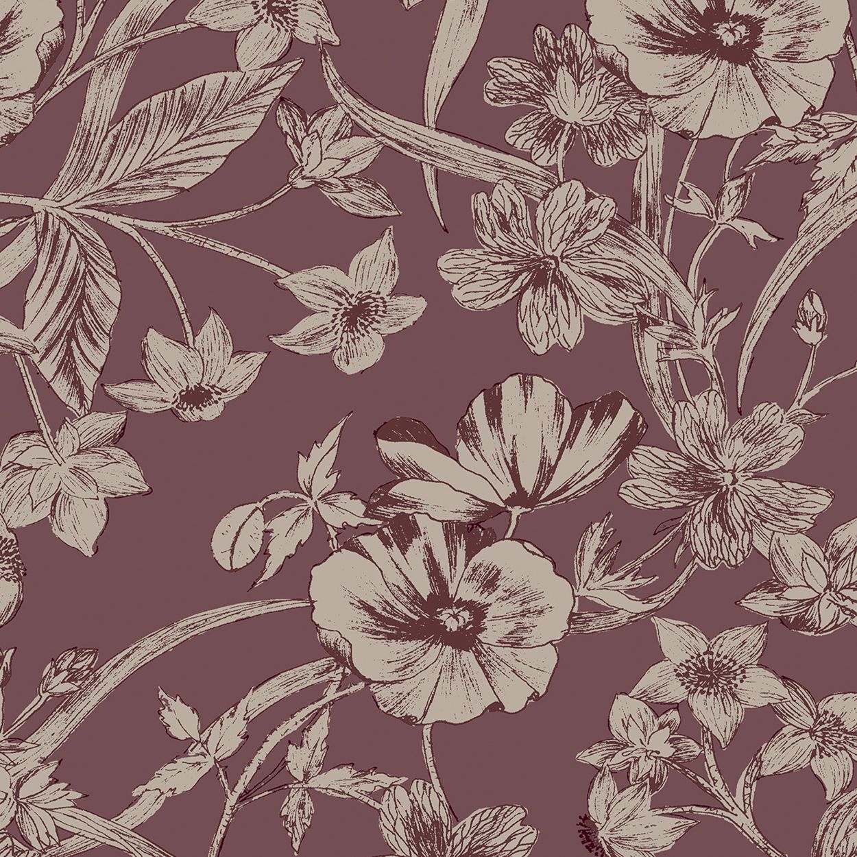 Laura Ashley Summerhill Pale Blackberry Wallpaper