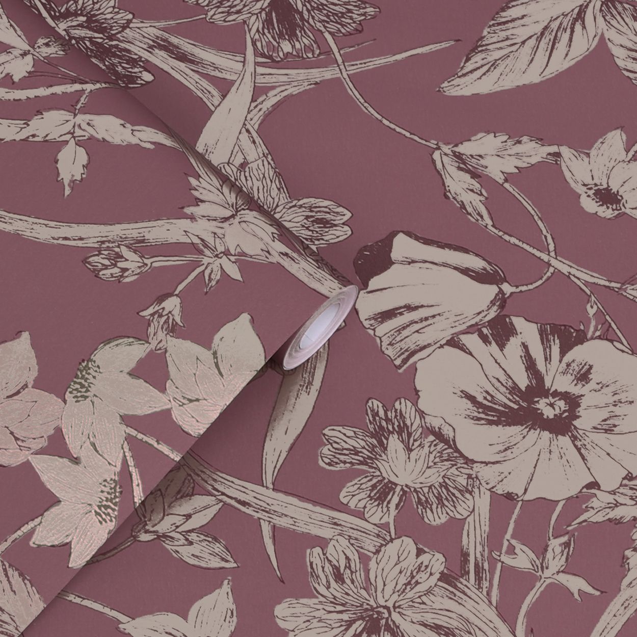 Laura Ashley Summerhill Pale Blackberry Wallpaper