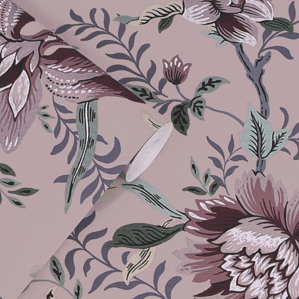 Laura Ashley Editas Garden Pale Blackberry Wallpaper